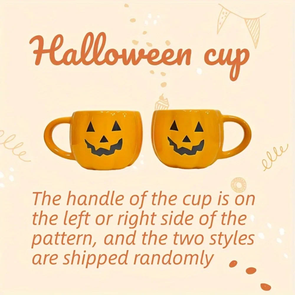 1pc 360ml Halloween Ceramic Mugs Pumpkin Ghost Ceramic Water Cup Novelty Milk Tea Mug Coffee Cup Halloween Decoration Gifts - Charlie Dolly