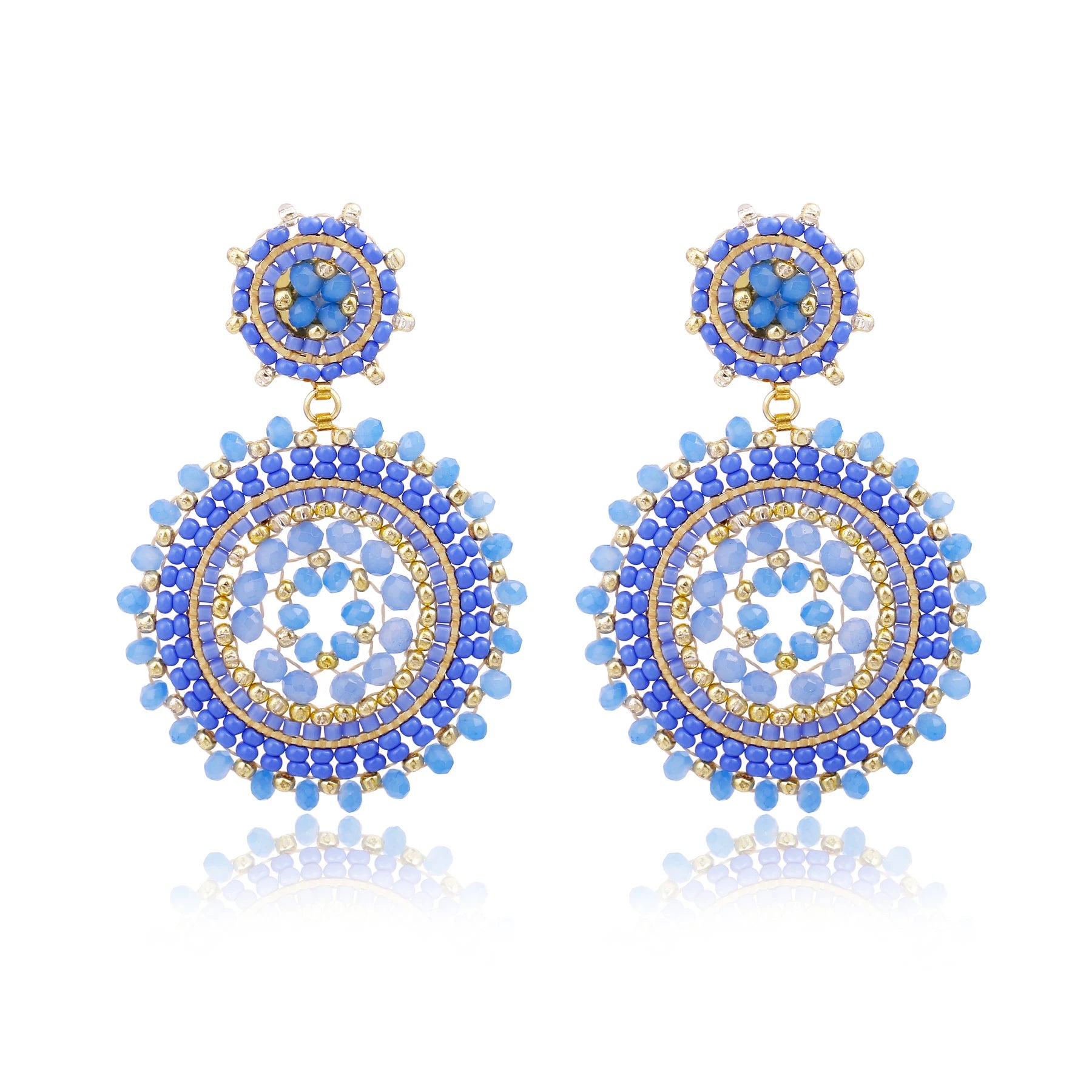 Boho Colorful Seed Beads Earrings for Women Luxury Handmade Crystal Round Woven Dangle Earrings Fashion Jewelry Gifts