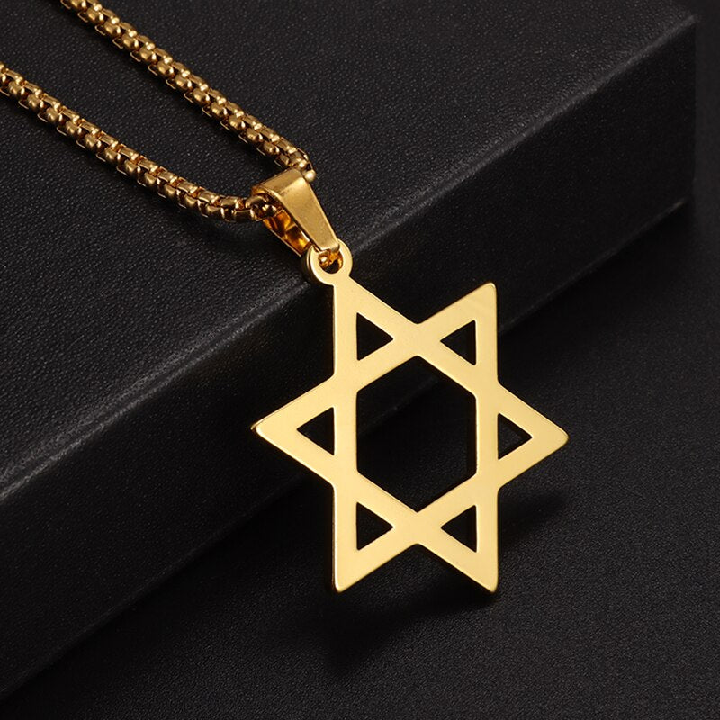 Exquisite Stainless Steel Hexagram Pendant Necklace for Men and Women Simple Daily Party Wearing Jewelry Necklace - Charlie Dolly