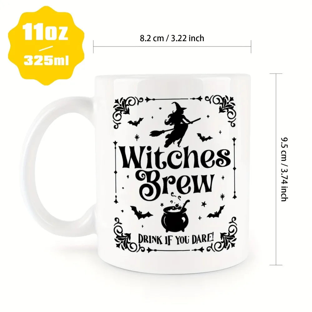 1pc 11oz Witches Coffee Mug Enchanting Halloween Gift for Friends Ceramic Coffee Cup Desktop Decor Summer and Winter Drinkware - Charlie Dolly