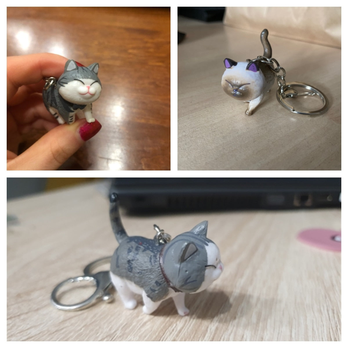 SOMEHOUR Fashion Cute Cat Pendant Keychain Car Bag Charm Shake Head Keyrings Creative Jewelry For Women Kids Gifts Accessories - Charlie Dolly