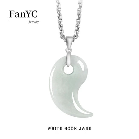 Burmese Jadeite Magatama Pendant, Ancient Shinto Sacred Amulet Necklace