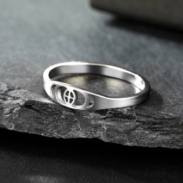 LIKGREAT Trendy Moon Phase Ring Crescent Moon Finger Rings for Women Men Stainless Steel Romantic Lucky Jewelry Boho Gift Amulet