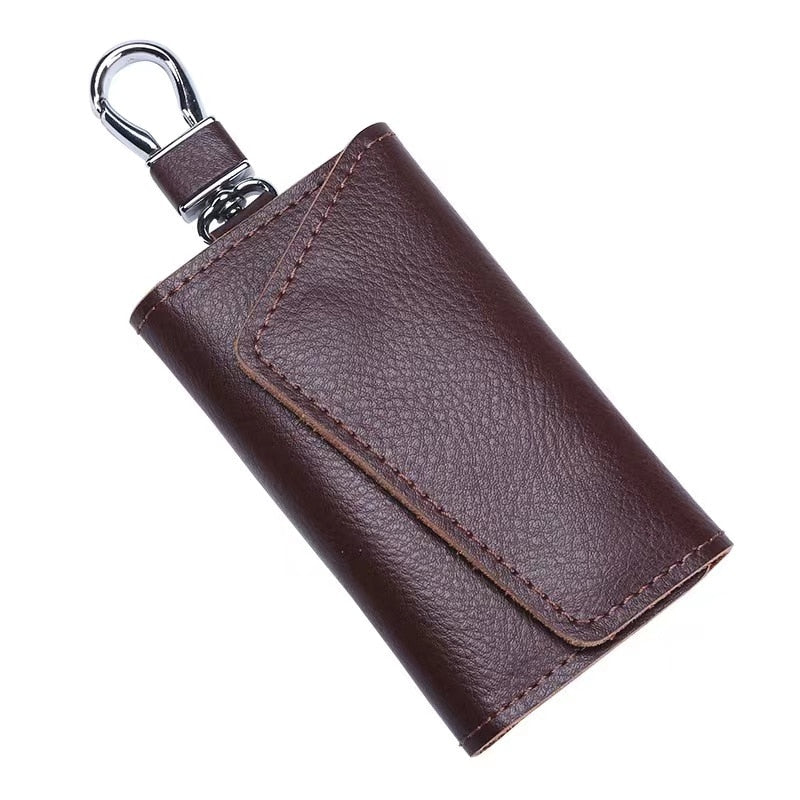 Genuine Leather Keychain Men Women Key Holder Organizer Pouch Cow Split Car Key Wallet Housekeeper Key Case Mini Card Bag - Charlie Dolly