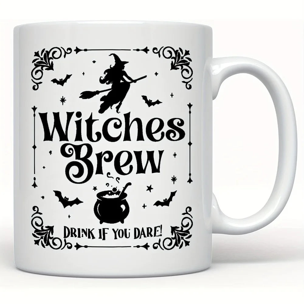 1pc 11oz Witches Coffee Mug Enchanting Halloween Gift for Friends Ceramic Coffee Cup Desktop Decor Summer and Winter Drinkware - Charlie Dolly