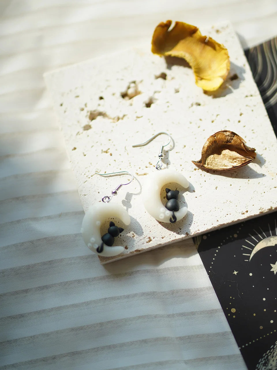 Halloween Cat Ghost  Shape Handmade Polymer Clay Earrings Halloween Themed Decoration For Women's Accessories Party Daily Ware - Charlie Dolly
