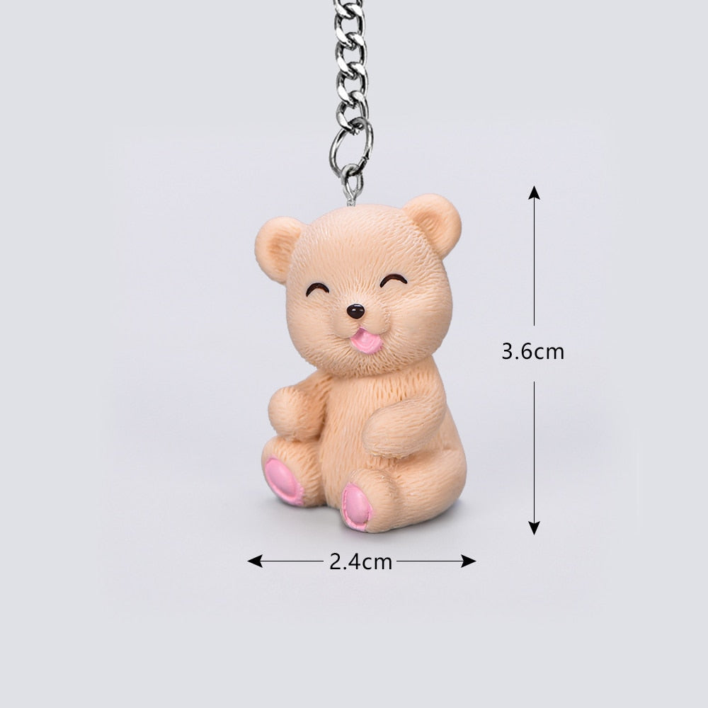 Cute Mini Teddy Bear Doll Keychain Novelty Girls Cartoon Small Animal Key Chain On Student Bag Trinket Jewelry Party Gift - Charlie Dolly