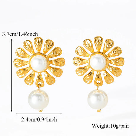 Blue Stone Gold Plated Drop Earrings Jewelry