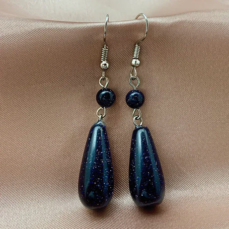 Malachite Tiger Eye Statement Drop Earrings Jewelry