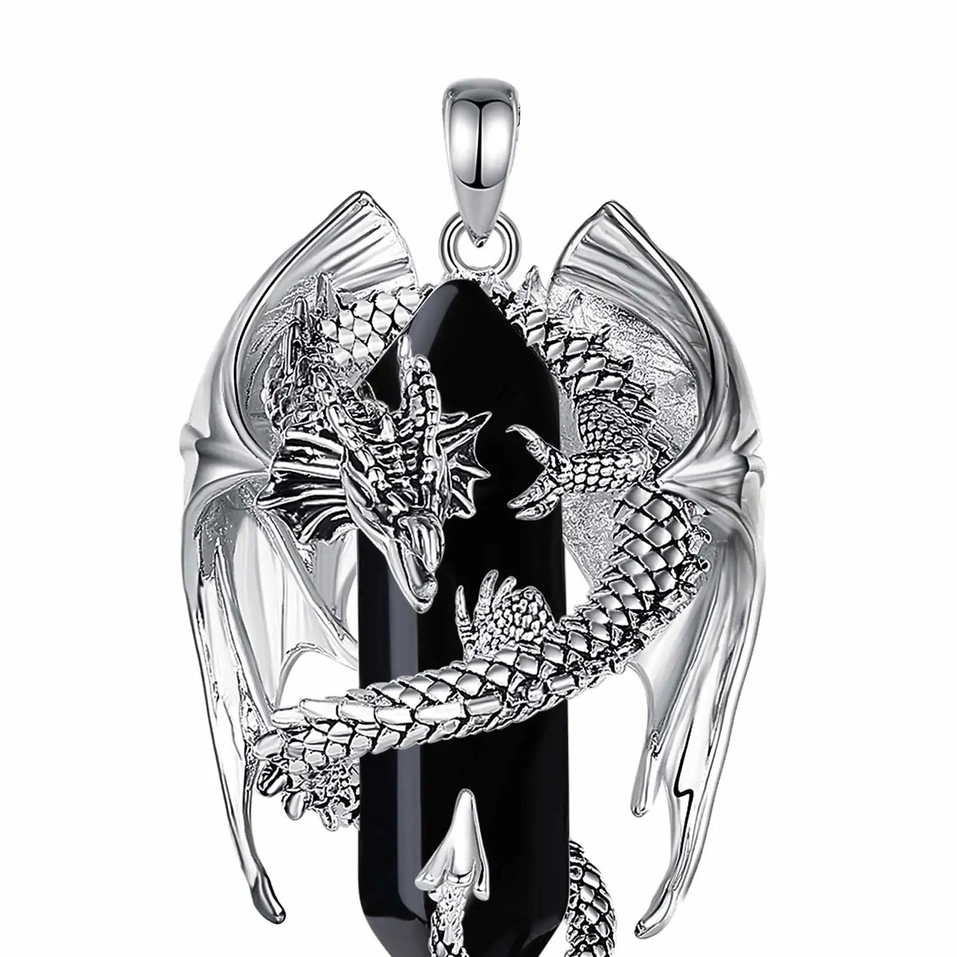 Dragon Obsidian Hexagonal Prism Necklace