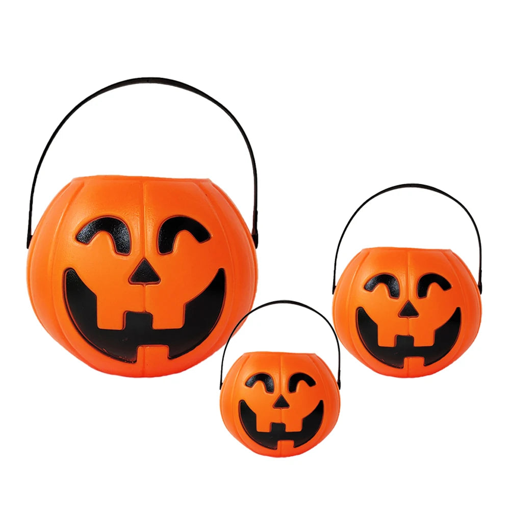 Halloween Pumpkin Bucket for Candy Snack Gift Holder Portable Boxes Kids Trick or Treat Packaging Halloween Decoration 2024 - Charlie Dolly