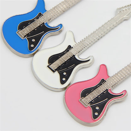 Guitar Key chain Metal 6 colour KeyChain Cute Musical Car Key Ring Silver Color pendant For Man Women Party Gift