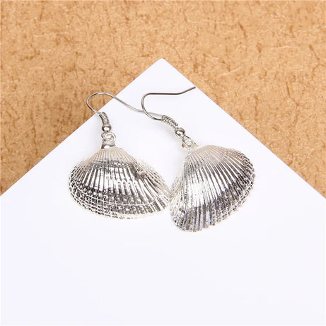 Natural Shell Scallop Drop Earrings Jewelry