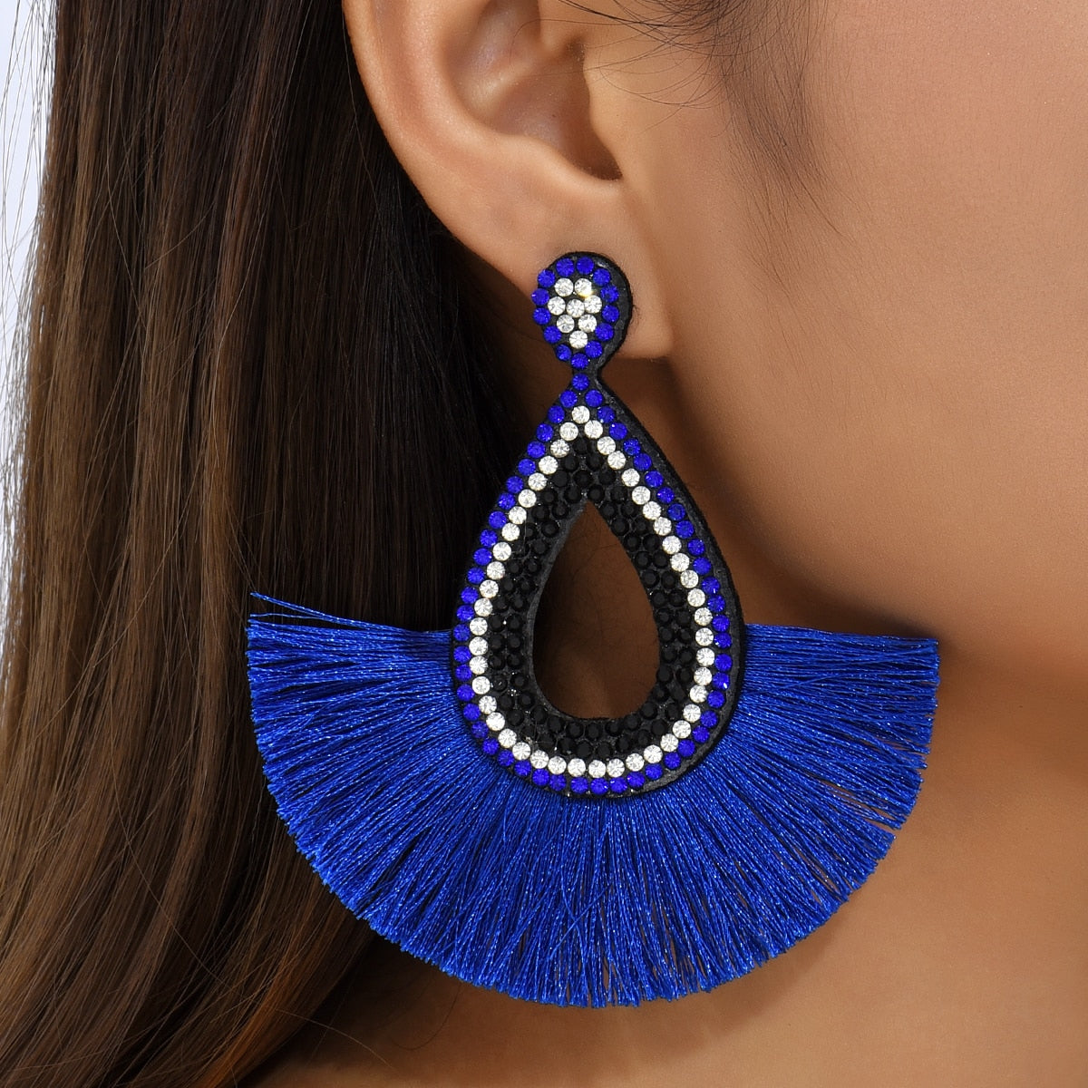 AYAYOO Fashion Bohemia Long Tassel Earrings Ethnic Big Drop Earrings for Women Statement Dangle Earring Girls Fashion Jewelry - Charlie Dolly