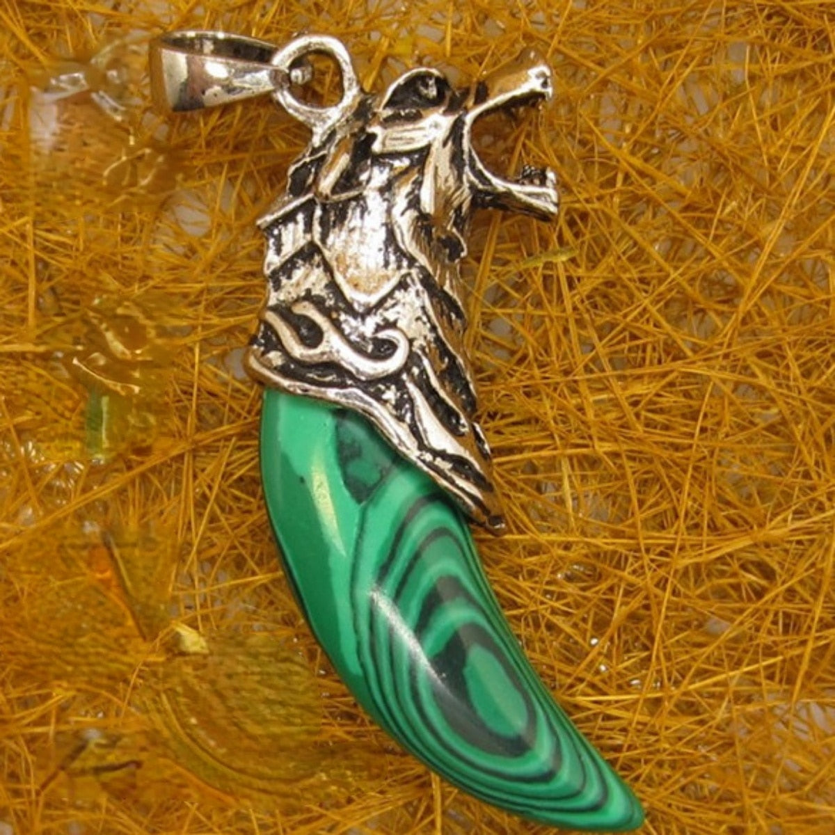 Wolf Tooth Shape Crystal Moonstone Sand Stone Turquoise Aventurine Malachite Amethysts Onyx Pendant Gem Tiger Eye Stone Necklace - Charlie Dolly