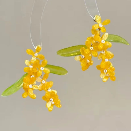 Floral Tassel Long Statement Earrings Jewelry