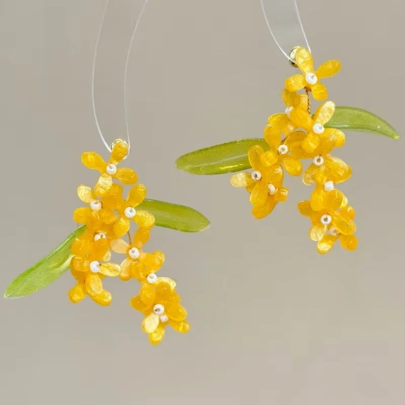 Original Design Exaggerate Flowers Earrings Elegant Floral Tassel Long Earrings Boho Style Earrings Wholesale Custom Packaging