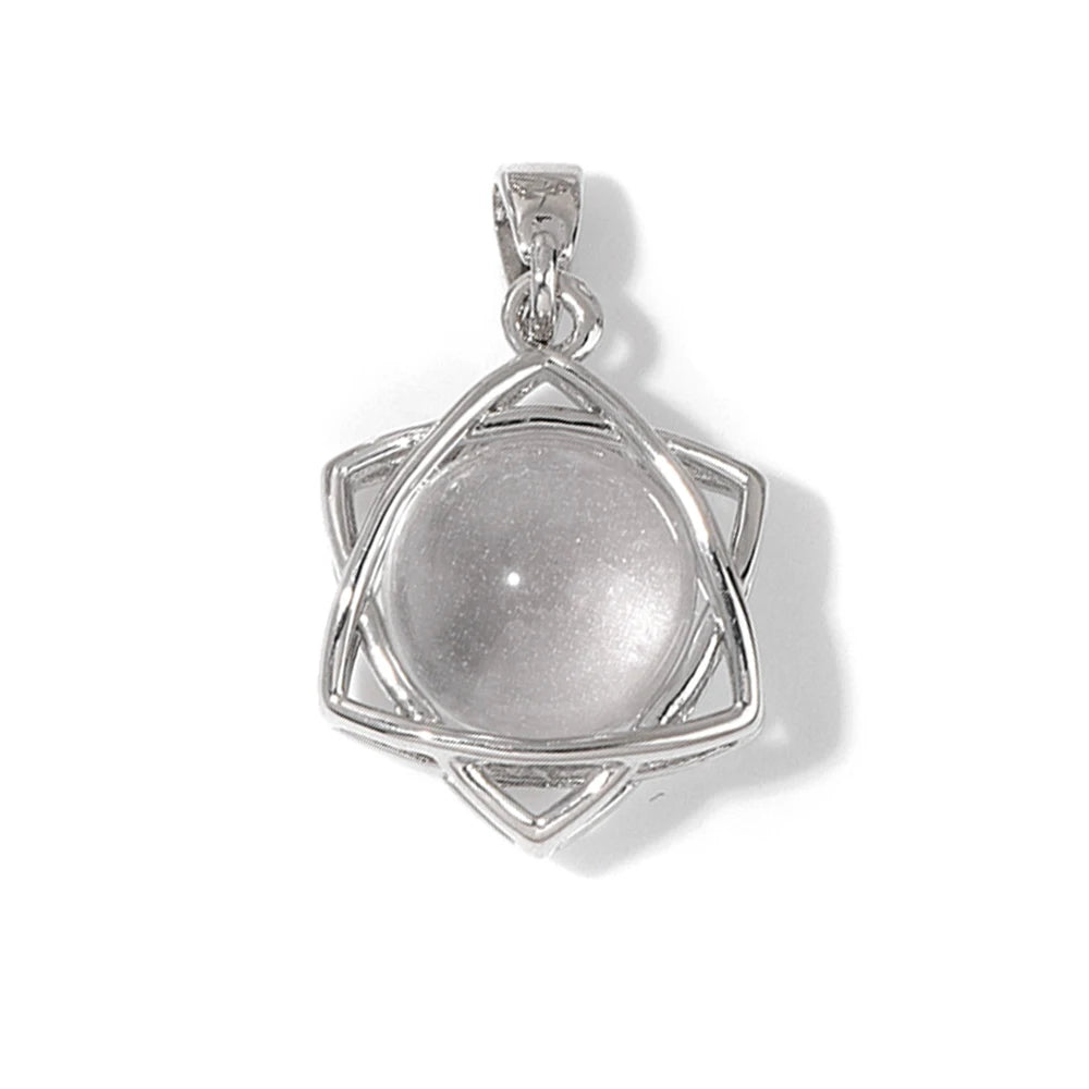 Hexagram Star Pendant Lapis Lazuli Amethysts Natural Stone Charms For Making Necklace Earrings Amulet Star of David Jewelry