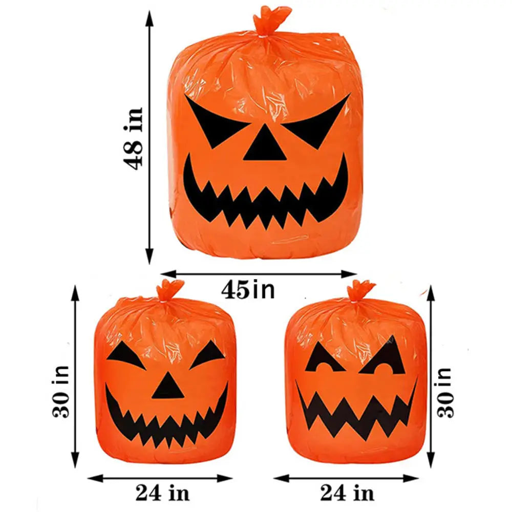 Halloween Outdoor Decorations For Home Pumpkin Plastic Garbage Leaf Bags Yard Decor Lawn Bag Happy Halloween Party Props 2024 - Charlie Dolly