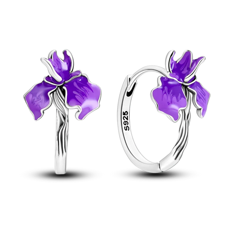Sterling Silver Clover Butterfly Hoop Earrings Jewelry
