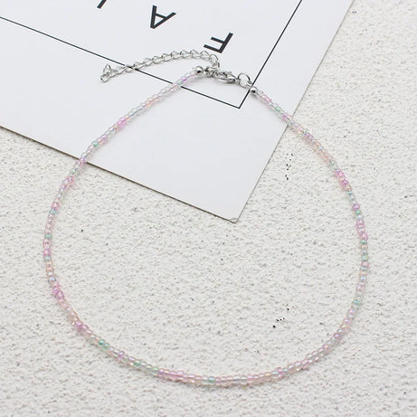 Handmade Seed Bead Colorful Boho Choker Necklace