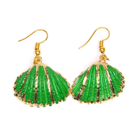 Natural Shell Scallop Drop Earrings Jewelry