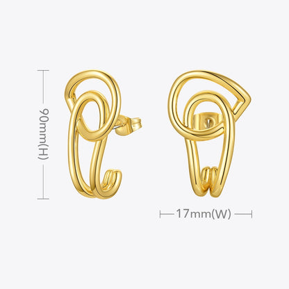 ENFASHION Interlaced Stud Earrings For Women Gold Color Geometric Piercing Earings Fashion Jewelry Friends Gifts Brincos E201186