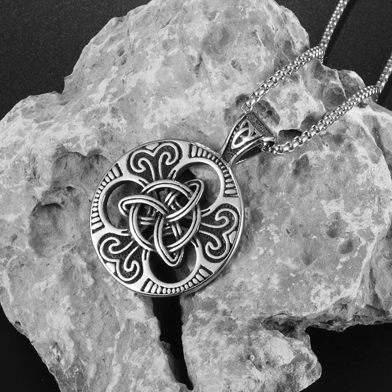Vintage Odin Celtics Knot Pendant Necklace Men Punk Viking Jewelry Odin Trinity Necklace - Charlie Dolly