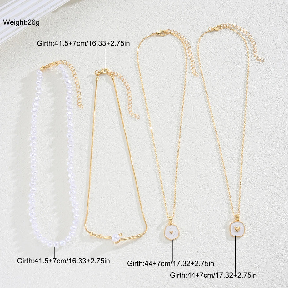 Pearl and Starfish Shell Layered Necklace