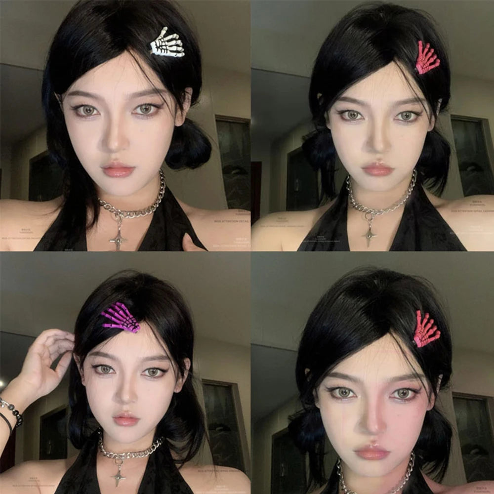 Creative Skeleton Hand Hair Clip for Women Girl Gothic Style Colorful Hairpin Halloween Makeup Party Headwear Hair Accessories - Charlie Dolly