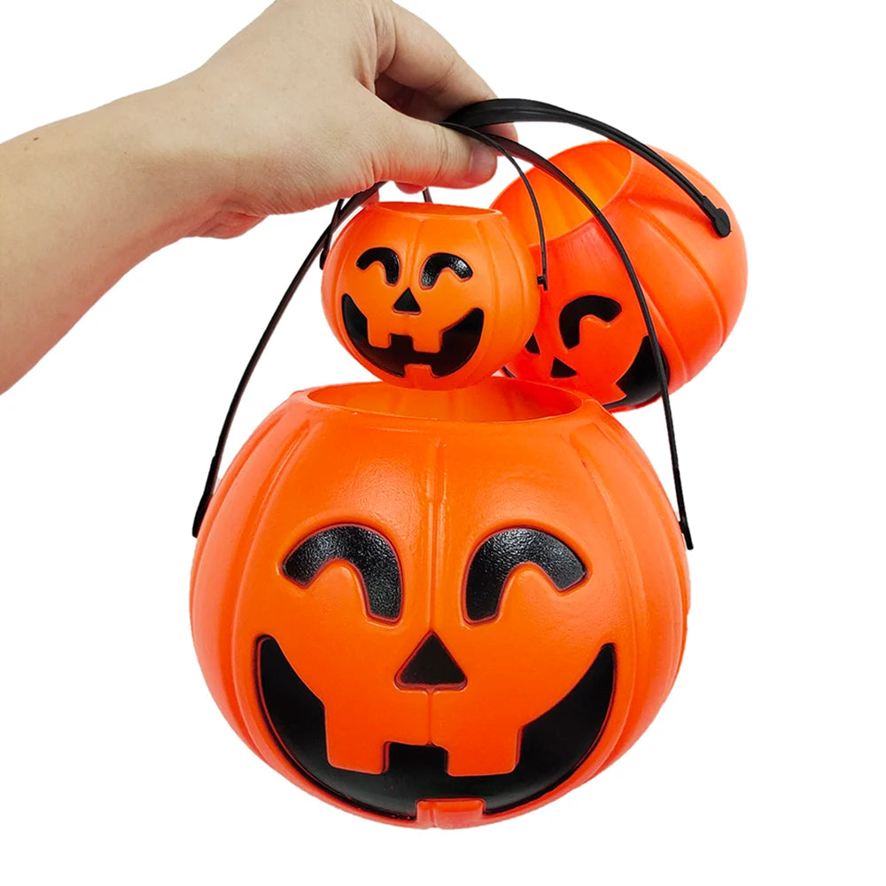 Halloween Pumpkin Bucket for Candy Snack Gift Holder Portable Boxes Kids Trick or Treat Packaging Halloween Decoration 2024 - Charlie Dolly