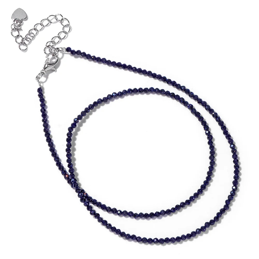 2mm Natural Stone Beads Necklace Handmade Mini lapis lazuli Amethysts Turquoises Beaded Necklaces for Women Boho Jewelry Gift