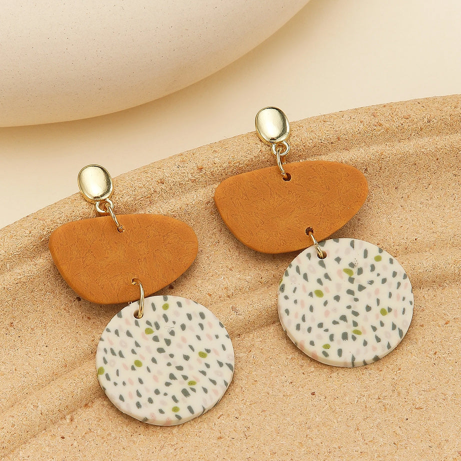 Polymer Clay Confetti Arch Statement Earrings Jewelry