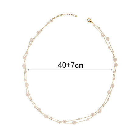 Waterproof Stainless Steel Pearl Chain Boho Choker