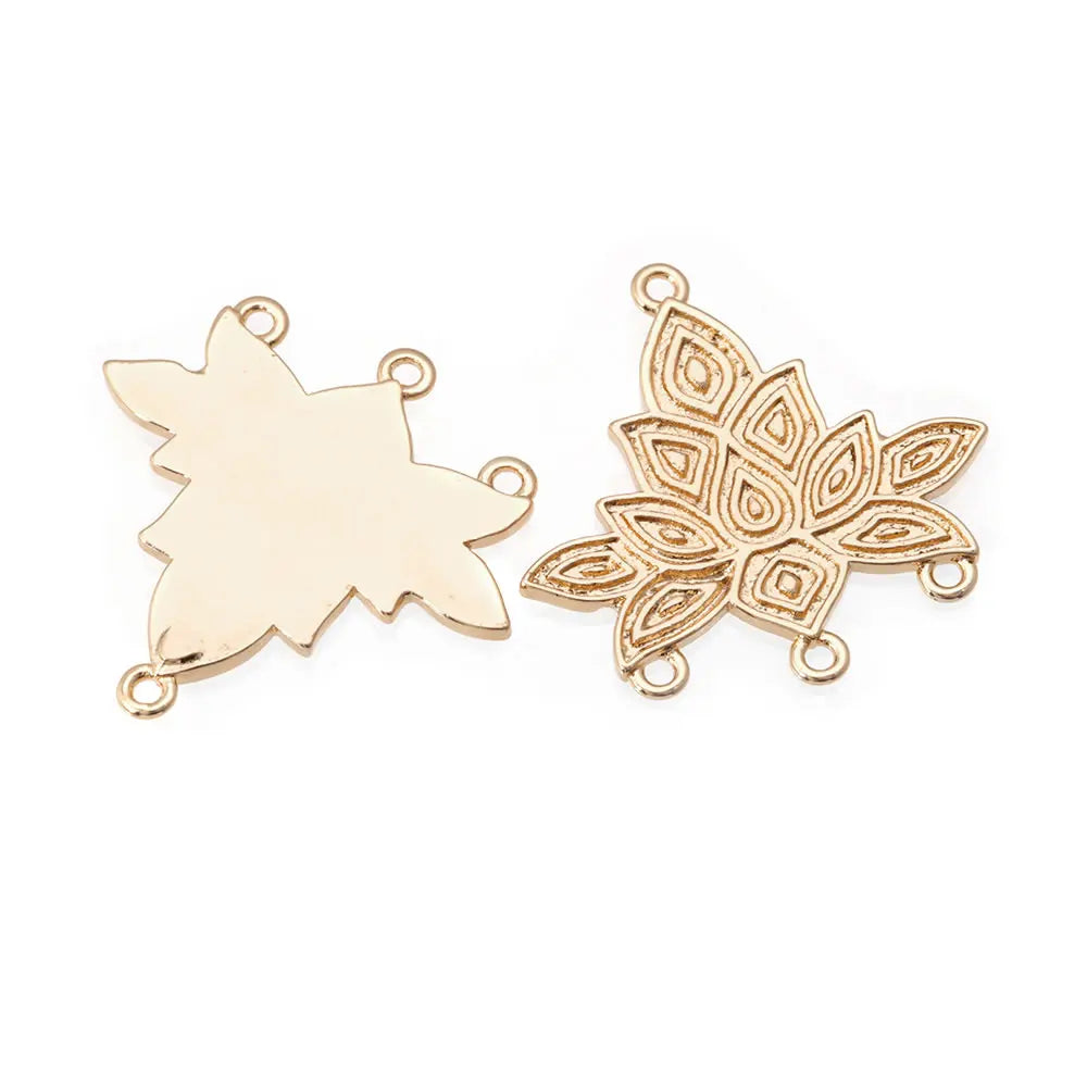 18K Gold Color Brass Lotus Flower Charms Pendants High Quality Diy Necklace Earrings Jewelry Making Accessories