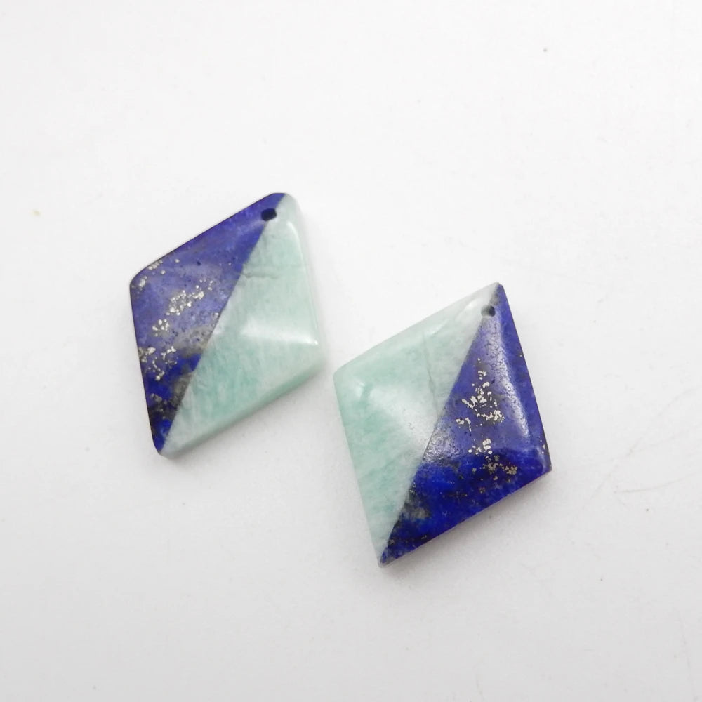 Natural Lapis Lazuli ,Amazonite Intarsia Teardrop Earrings Bead For Women,DIY Semi-precious Stones Jewelry Accessories