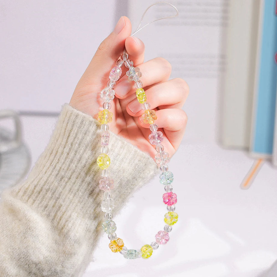 Pink Butterfly, Pearl and Bow Phone Strap Wrist Chain