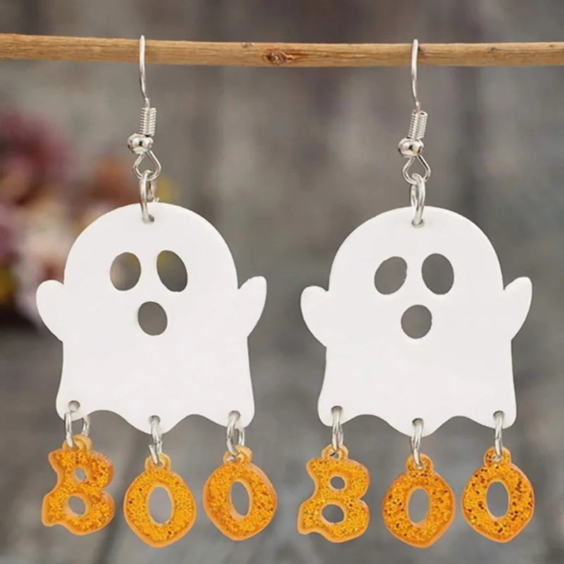 Halloween Glow Ghost Dangle Earring for Women Girls Pumpkin Stud Earring Boo Jewelry Accessory Gifts Wholesale - Charlie Dolly