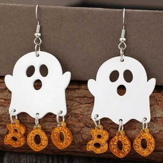 Halloween Glow Ghost Dangle Earring for Women Girls Pumpkin Stud Earring Boo Jewelry Accessory Gifts Wholesale