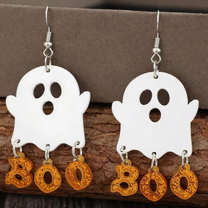 Halloween Glow Ghost Dangle Earring for Women Girls Pumpkin Stud Earring Boo Jewelry Accessory Gifts Wholesale - Charlie Dolly