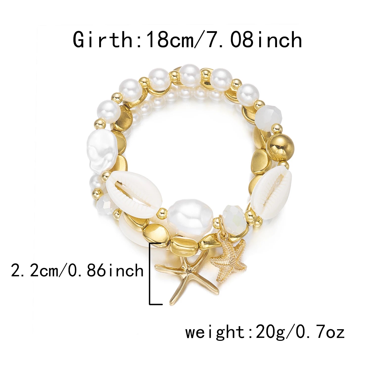 5Pcs/Set Boho Pink Pearl Beaded Bracelets for Women Summer Ocean Beach Starfish Shell Charm Multilayer Bracelet Set Jewelry Gift