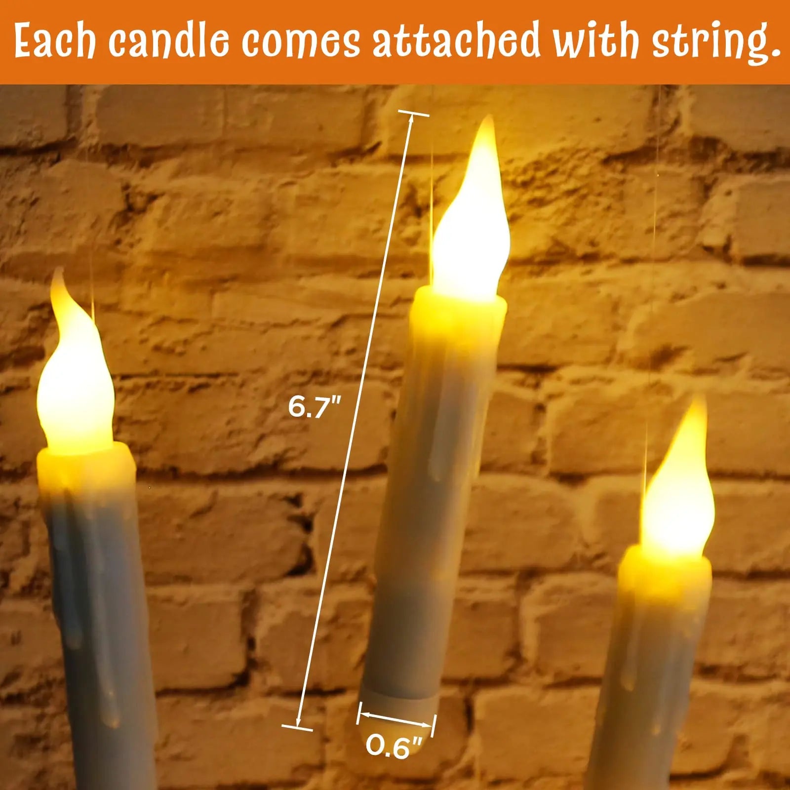Floating LED Candles with Remote Control Witch Halloween Decor for Party Supplies Birthday Wedding 2024 Christmas Home Bedroom - Charlie Dolly