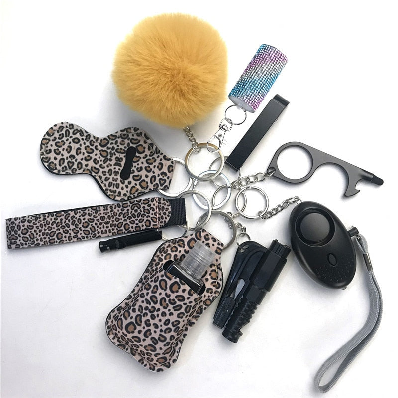 11pcs Self Defense Keychain Multi Use Keyring Alarm Self Rescue in Danger Jewelry Set for Women - Charlie Dolly