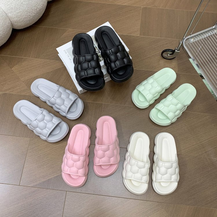 Bubble Thick Platform Cloud Slipper Women Summer Shoes 2023 Memory Foam Pillow Slides Comfy Home Flip Flops Outside Beach Sandal - Charlie Dolly