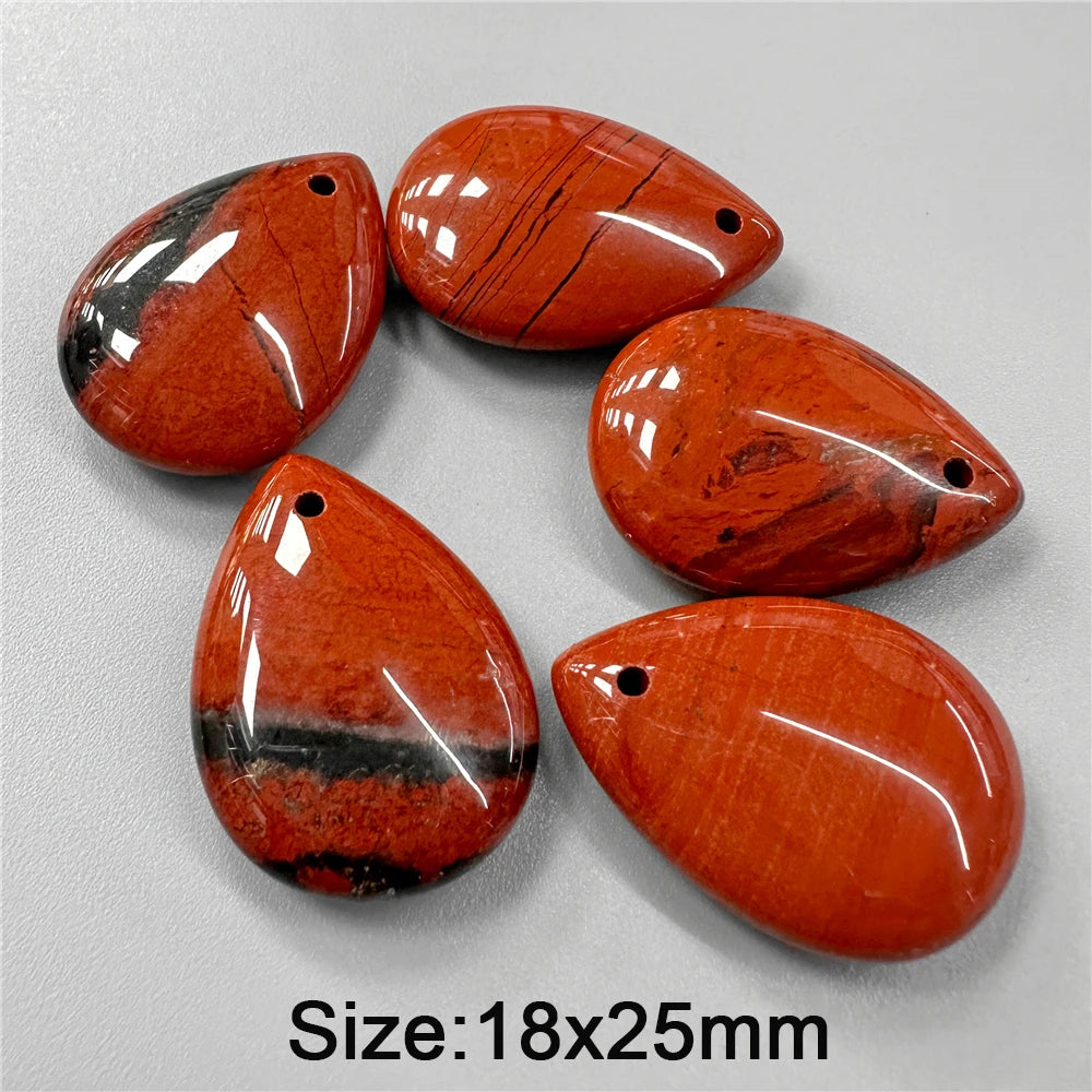 Natural Water Drop Stone Pendant 18x25mm Lapis Lazuli Amethysts Quartzs Charms Bead For Jewelry Making DIY Necklaces Earrings
