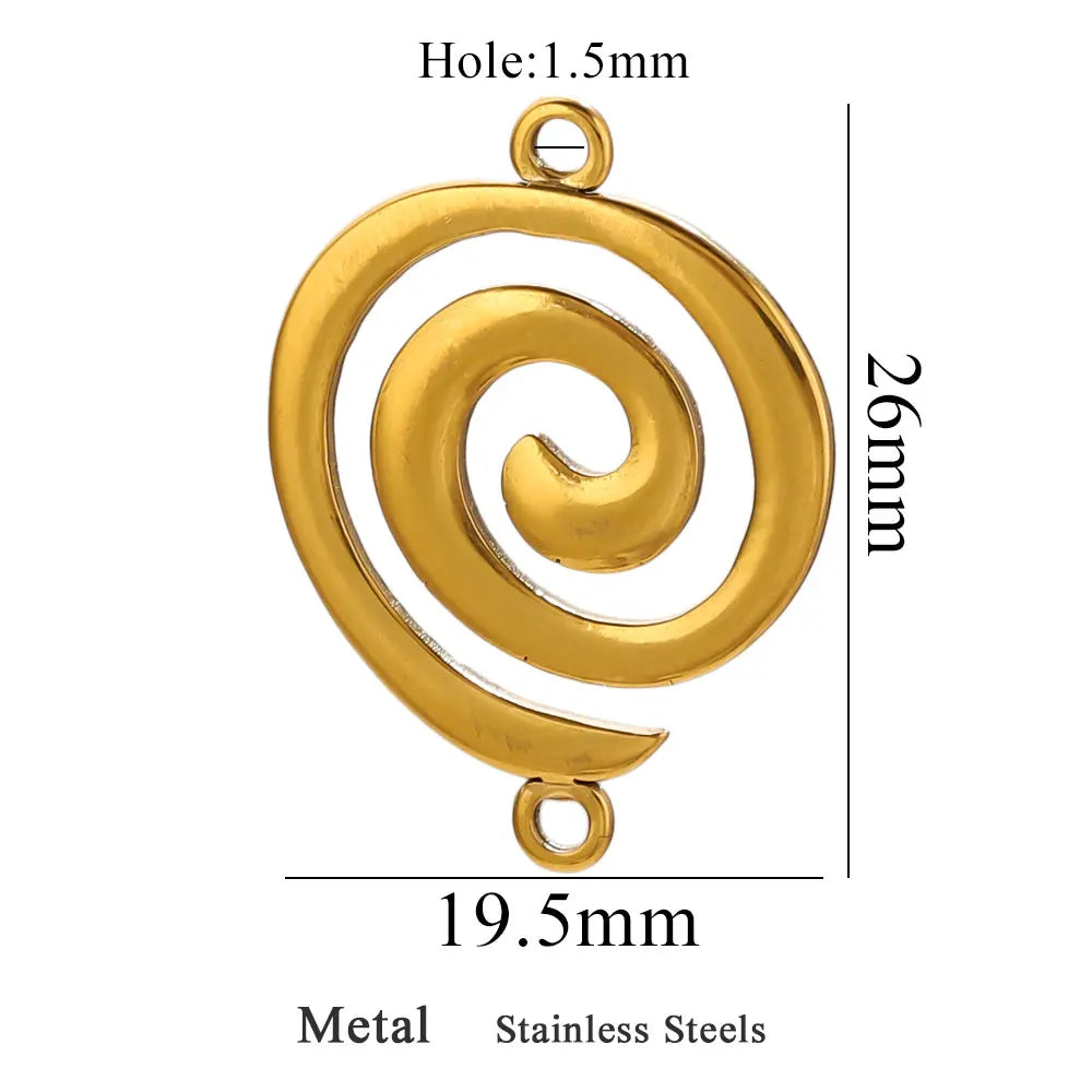5pcs Stainless Steel Earring Connector Charms Boho Gold Hollow Pendants for Women DIY Jewelry Earring Necklace Making Wholesale