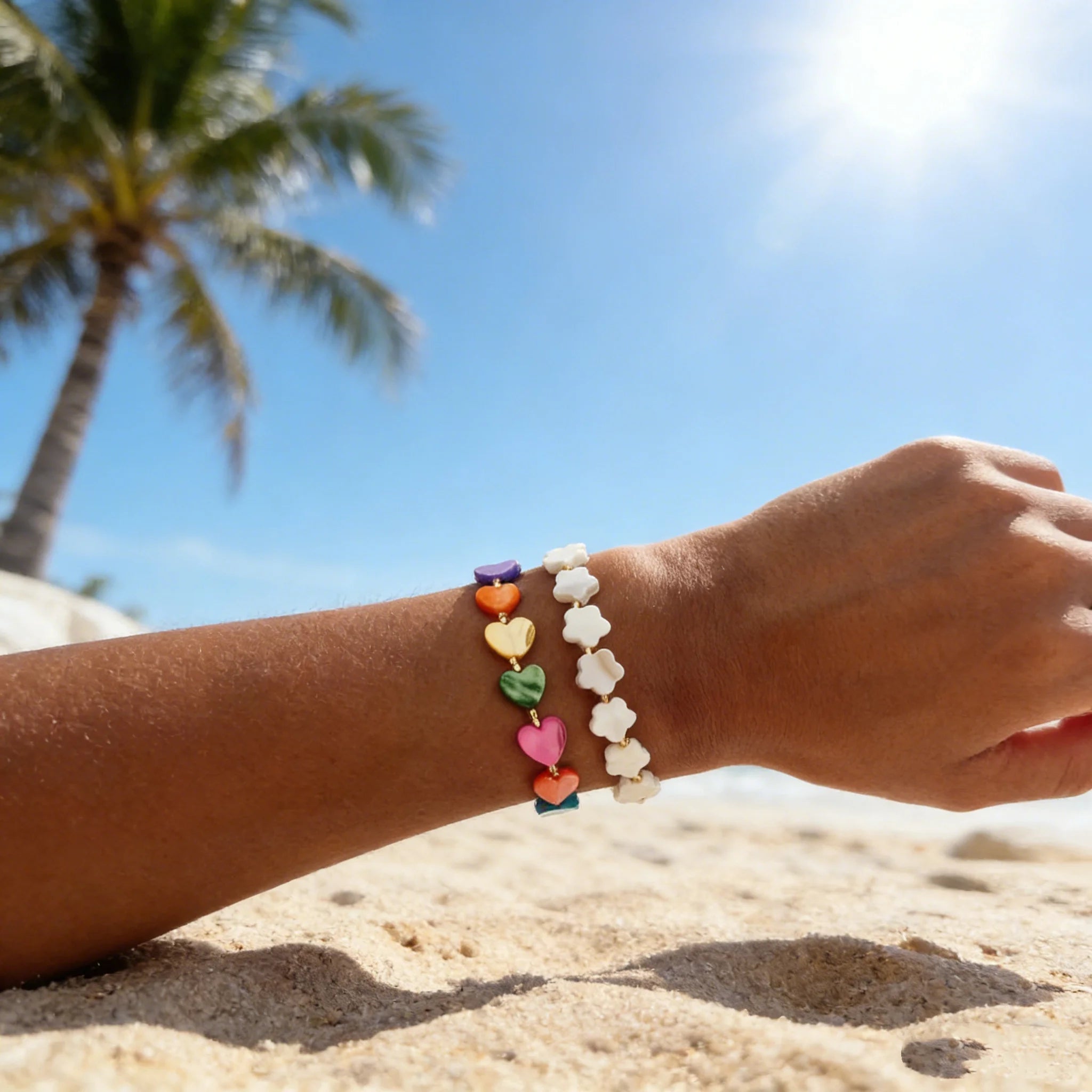 CCGOOD Boho Summer Beach Bracelet Shell Heart Plum Blossom Adjustable Rope Surf Bracelet for Women Gift Jewelry