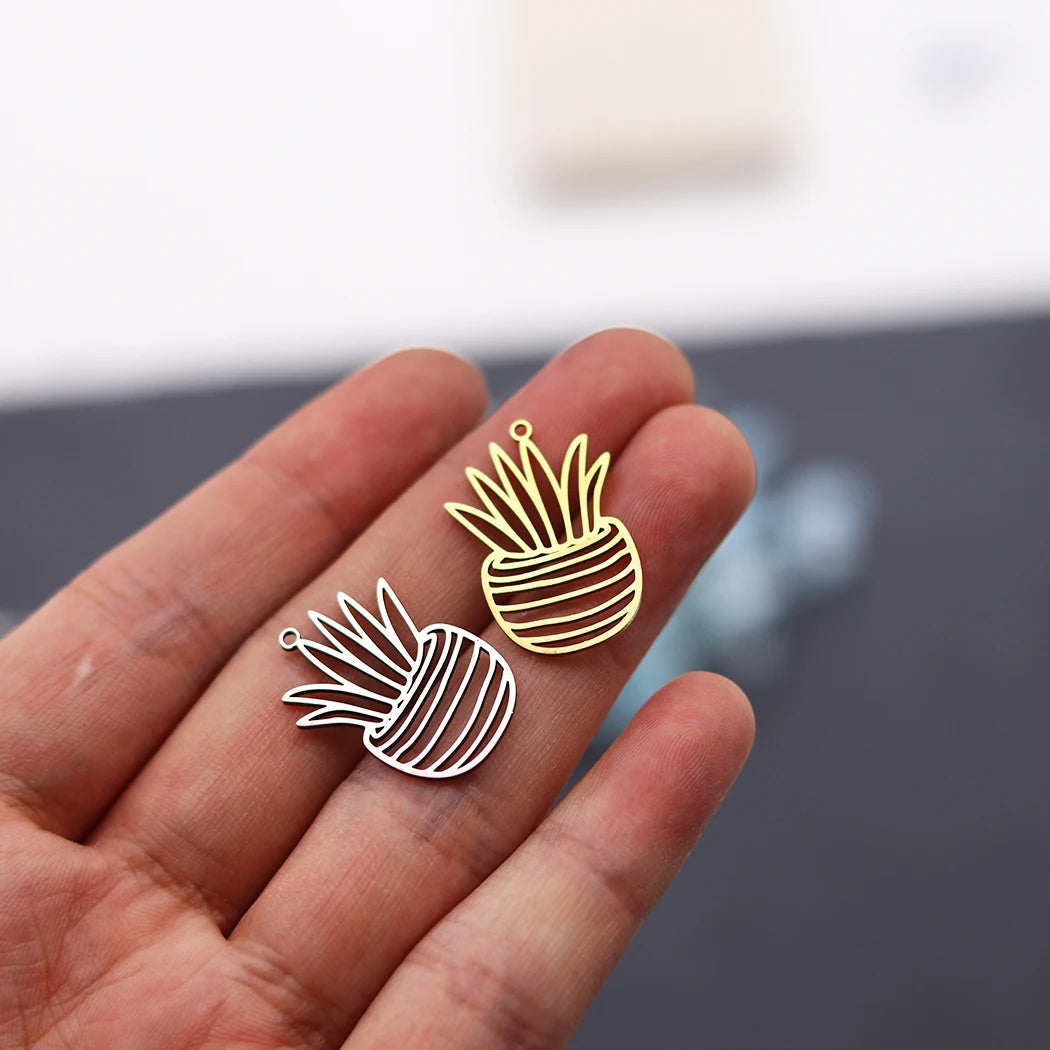 3pcs DIY Earrings Lotus Flower Yogo Buddha Stainless Steel Pendant Moon Charm For Jewelry Making Necklace Amulet Accessories