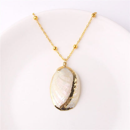 Boho Conch Shell Necklace Gold Color Beads Chain Necklace Women Simple Seashell Choker Necklace Summer Beach Jewelry Party Gift