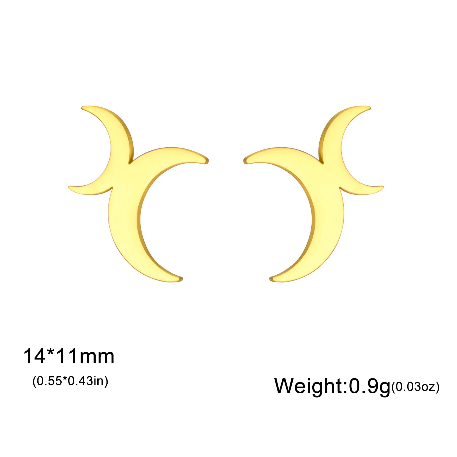 LIKGREAT Crescent Moon Earring for Women Lunar Moon Phase Stud Dangle Earrings Stainless Steel Jewelry Gift